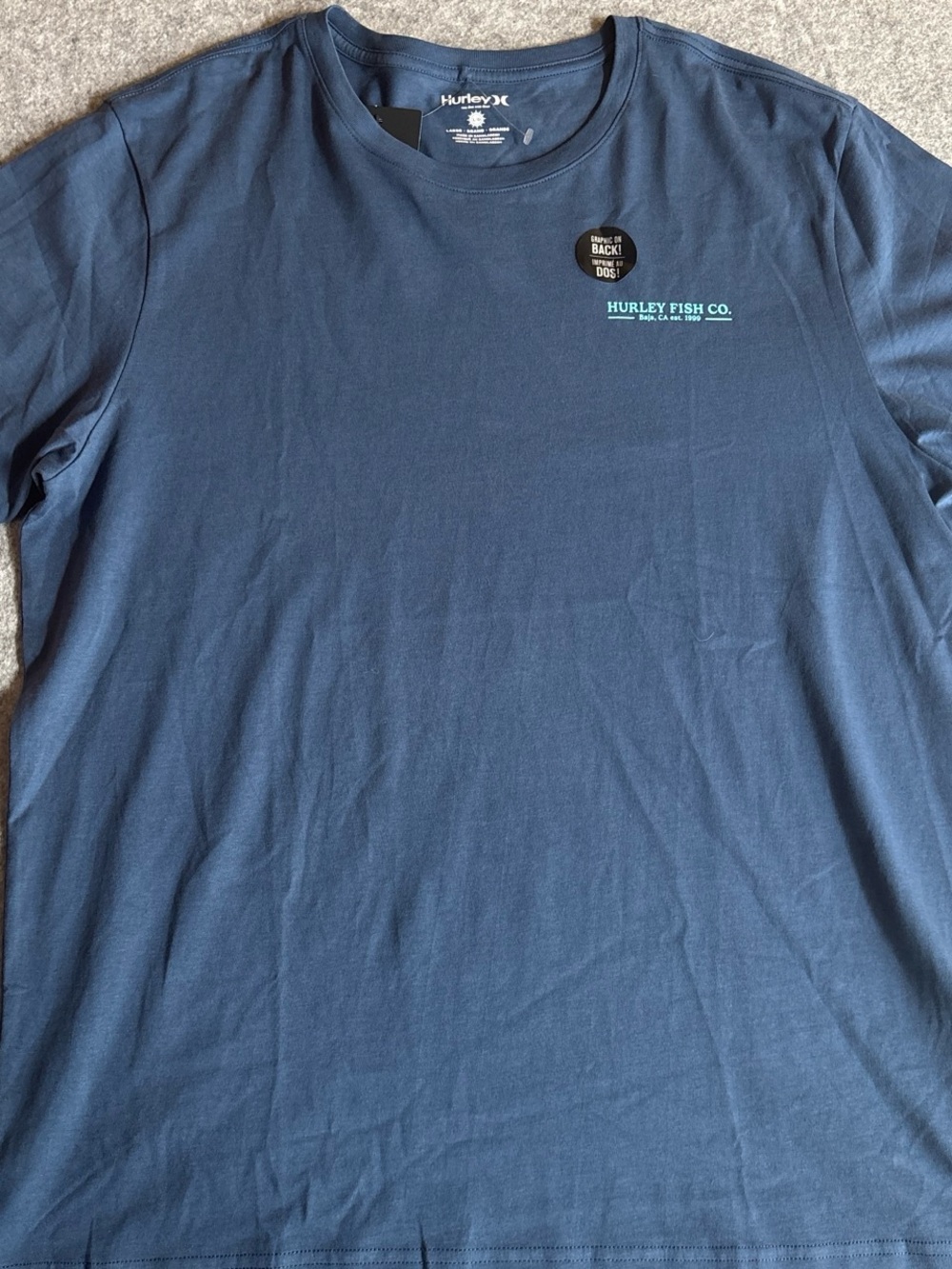 Hurley Men’s Navy Blue Short-Sleeve Tee with Chest Logo